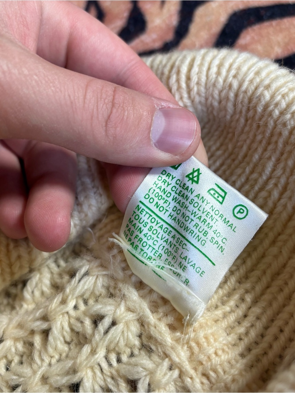 Una O'Neill Aran Wool Sweater Cardigan Fisherman Ivory Chunky Cable Knit Ireland - Picture 5 of 8